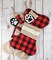 Ornativity Christmas Plaid Pet Stocking - Cute Buffalo Plaid Doggy Bone Paw Stockings for Puppy Dog Pets Set - Pack of 2